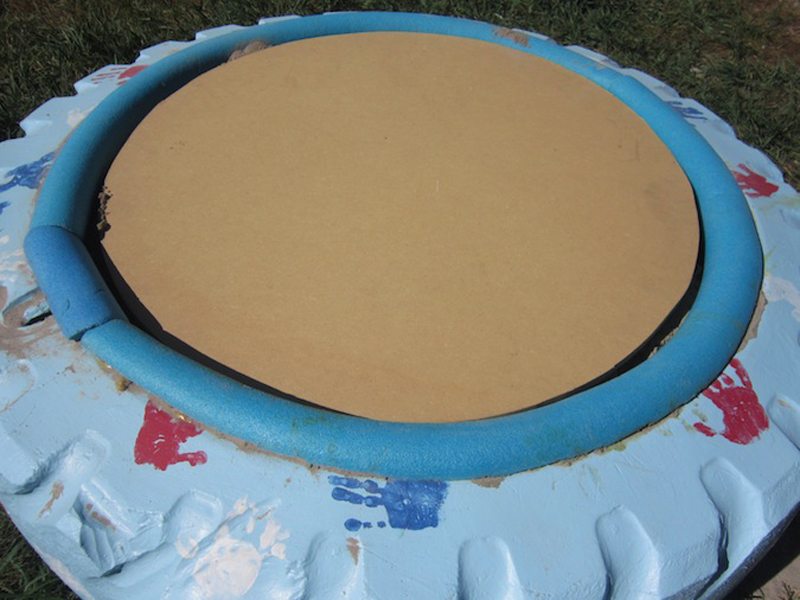 DIY Tire Sandbox with cover